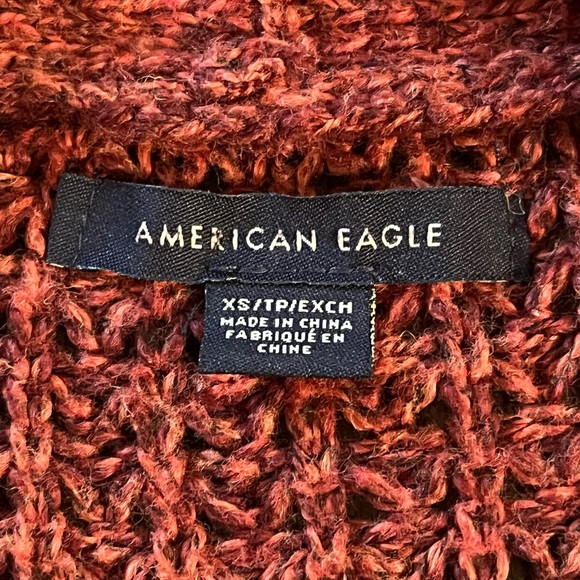 AMERICAN EAGLE Chunky Knit Cardigan Burnt Orange - Picture 2 of 5